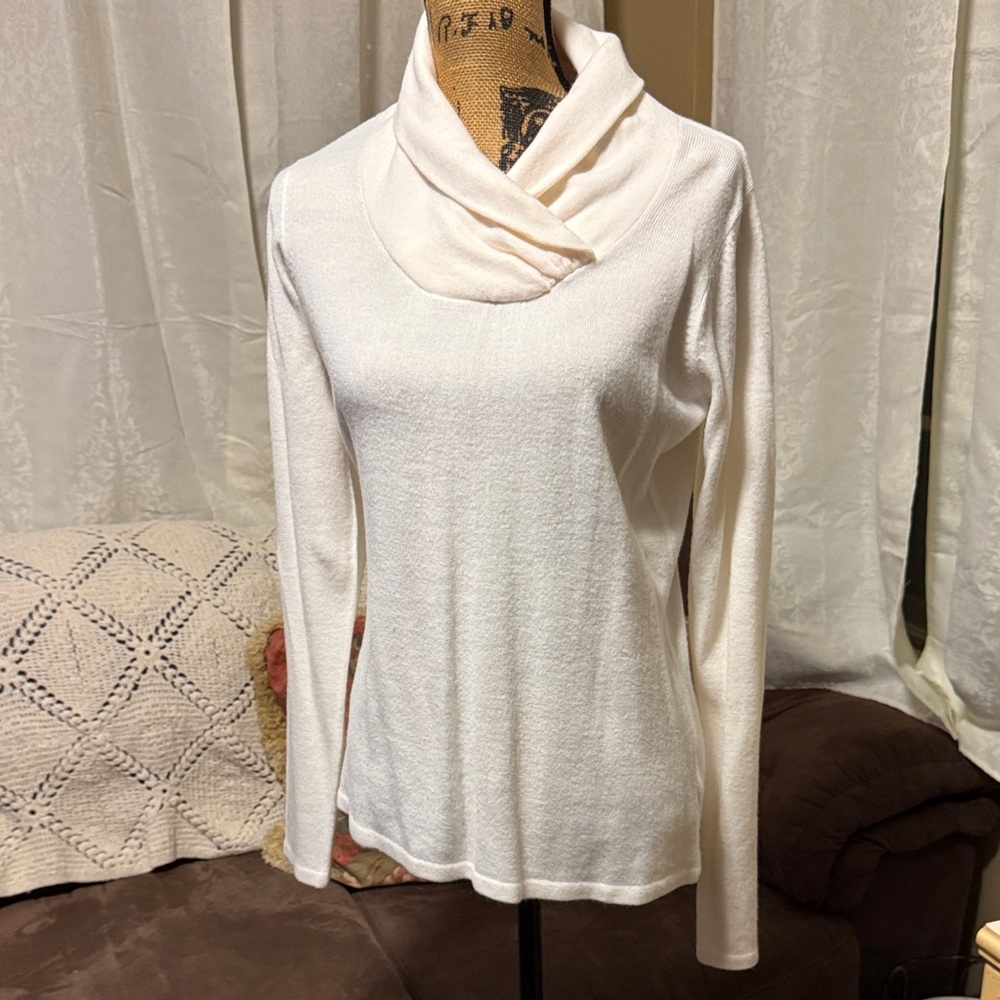 East 5th Soft Cream Cowl Neck Sweater